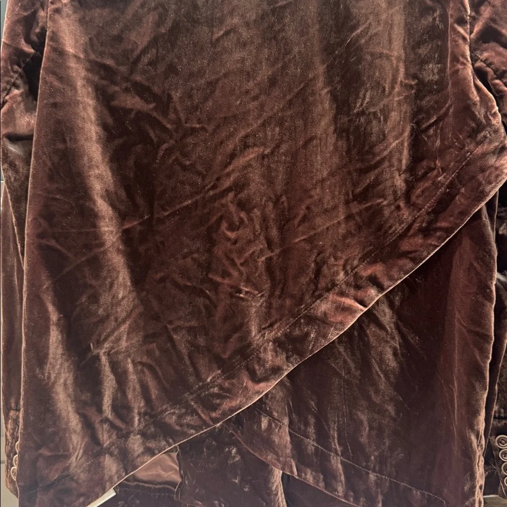 Anthropologie Velvet Open Front Blazer in Chocolate Brown size s - Picture 4 of 7